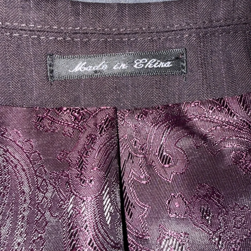 Steve Harvey Collection Suit Jacket Mens 40L Purple Pinstripe‎ 3 Button Long